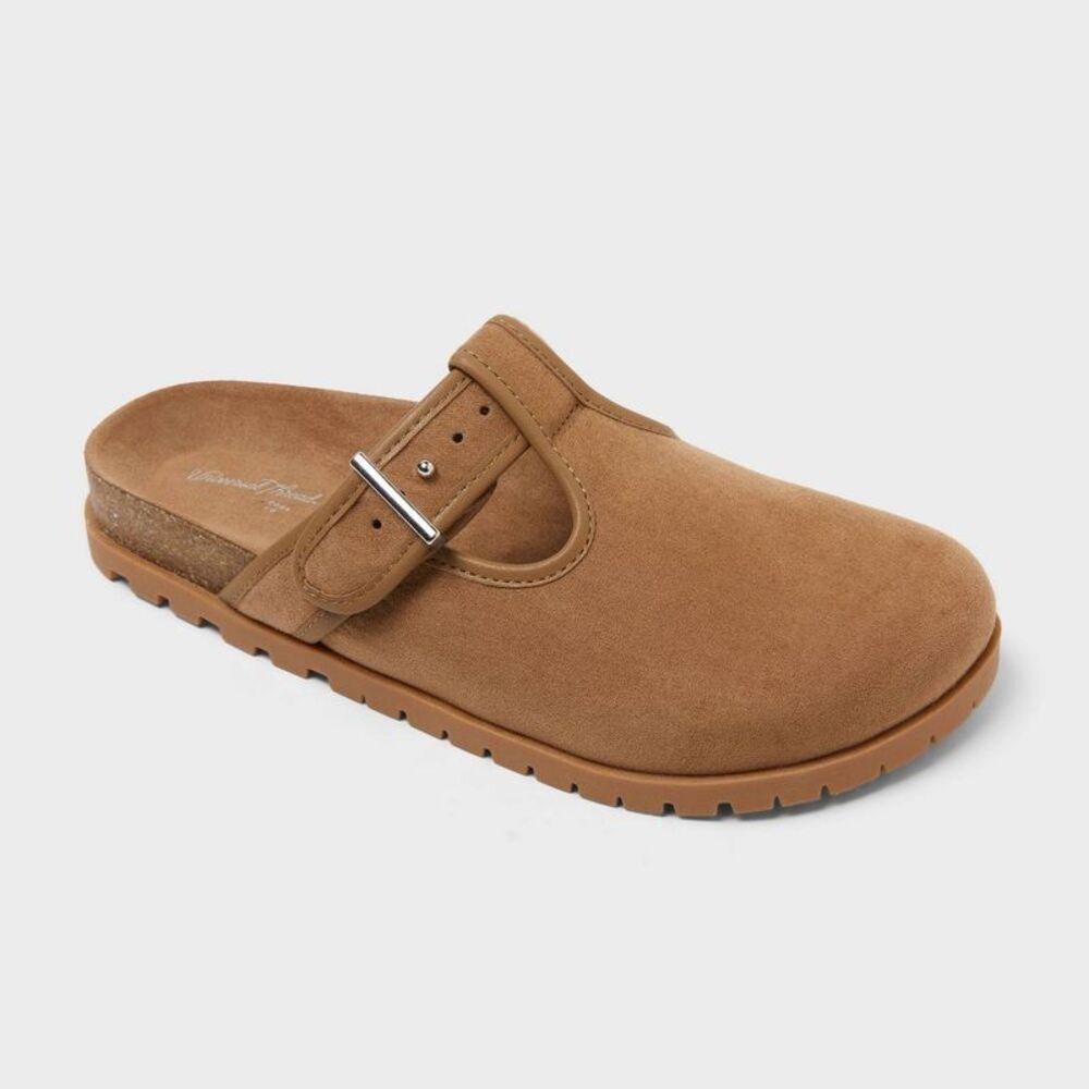 Women’s Darby T-Strapped Mule Shoes with Memory Foam Insole - Sand 10